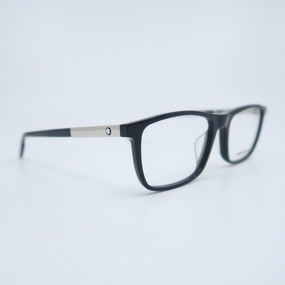 MontBlanc MB0021O 001 55mm Black & Silver, New Men's Eyeglasses Frames. - Picture 1 of 8